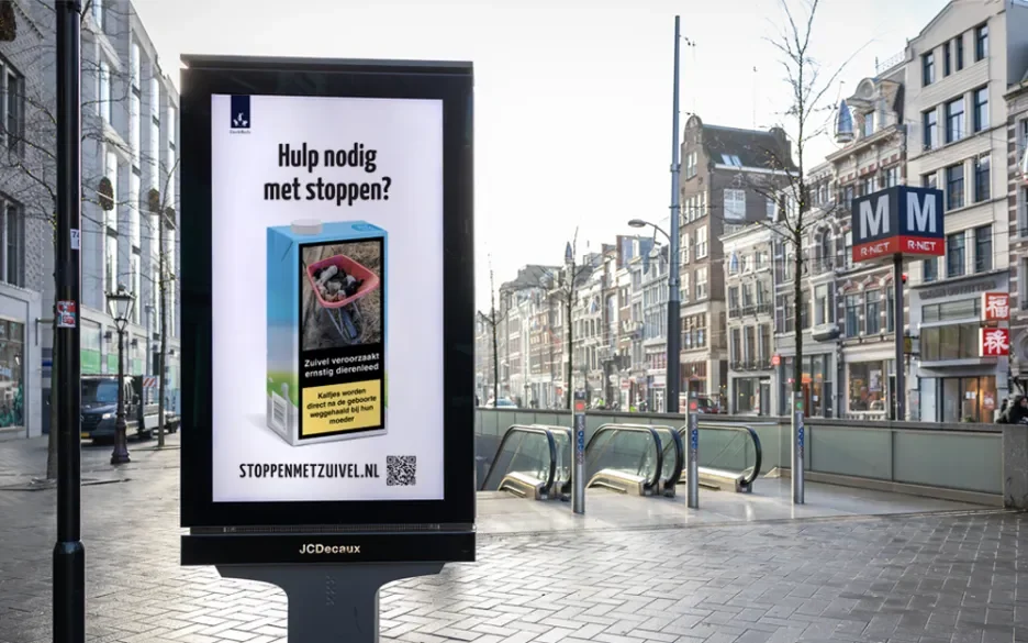 Stoppen met Zuivel-poster op straat