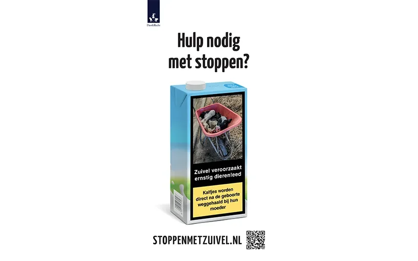 Stoppen met zuivel raamposter